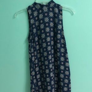 🙂blue high neck dress